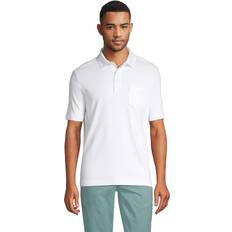 Lands' End 3XL Polo Shirts Lands' End Short Sleeve Pocket Supima Polo White Tall