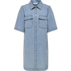 Only Belle Denim Shirt Dress - Blue/Light Blue