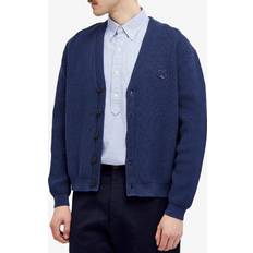 Mies - Puuvilla Neuletakit Maison Kitsuné Bold Fox Head Ribbed Cardigan - Ink Blue