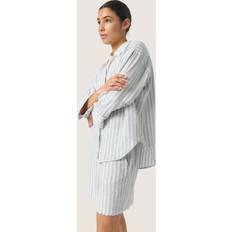 Soaked in Luxury Shirts Soaked in Luxury Belira Linen Blend Striped Casual Fit Shirt