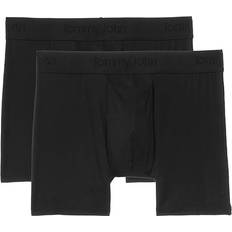 Men's Underwear Tommy John Second Skin Boxer Brief 2-Pack Black Double Men's Underwear