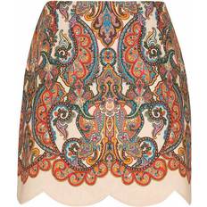 XXS Skirts Zimmermann Ottie Scalloped Linen Miniskirt