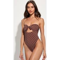 Brown - Women Swimsuits Dippin' Daisy's Women's Devon One Piece Dotted brown Medium