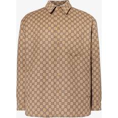 Gucci Clothing Gucci Gg Supreme Flannel Shirt Jacket - Brown