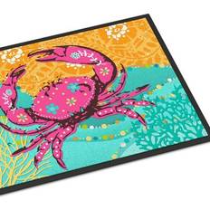 Entrance Mats Caroline's Treasures 24 Coastal Crab Pink, White