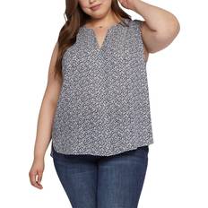 NYDJ Sleeveless Pintuck Blouse Plus Size - Lana Flower