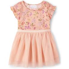 The Children's Place 18-24M Dresses The Children's Place Toddler Girl's Mommy & Me Floral Knit To Woven Dress - Apricot Glow