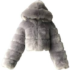 Faux Fur Coat Women With Hood Cropped Bubble Coats Fleece Short Warm Jackets Plus Winter Coats For Women Faux Fur Coat Women With Hood Cropped Bubble Coats Fleece Short Warm Jackets Plus Winter Coats For Women