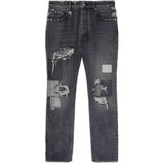 Palm Angels Bukser & Shorts Palm Angels Jeans Med Slidt Look Og Lige Ben Med Metaldetaljer - Grå