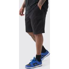 5XL Shortsit boohooMAN Plus Elasticated Waist Cargo Shorts - Black