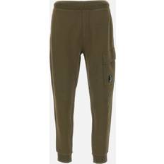 C.P. Company Solid Colour Trousers & Shorts C.P. Company Mens Diagonal Raised Fleece Cargo Sweatpants in Khaki Cotton