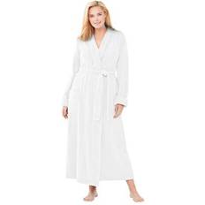 Plus Women's Long Terry Robe by Dreams & Co. in White Size 4X