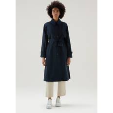 Woolrich Ytterkläder Woolrich Trench in tessuto Urban Touch con Cintura Blu Taglia