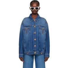 Versace Herren Jacken Versace Blue Patch Denim Jacket 1D030-Medium Blue IT