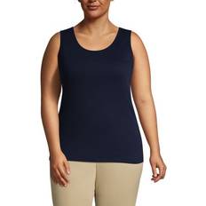 Lands' End XL Tank Tops Lands' End Plus Cotton Tank Top Radiant navy 2X