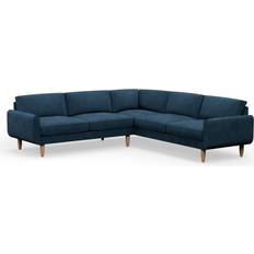 Hutch Hutch Velvet Round Arm 7 Corner Sofa
