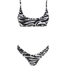 Élasthanne/Lycra/Spandex Ensembles bikini The Attico Zebra Print Bikini - White/Black