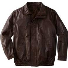 6XL - Bomber Jackets KingSize Big & Tall Leather Bomber Jacket Brown 2XLT