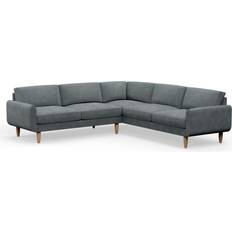 Hutch Hutch Velvet Round Arm 7 Corner Sofa