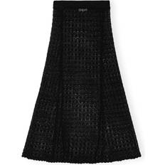 Midi Skirts - Polyamide Ganni Black Pointelle Long Skirt