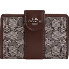 Wallets & Key Holders Coach Medium Corner Zip Wallet In Signature Jacquard - Oak/Maple