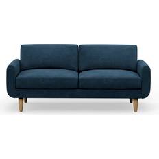 Hutch Hutch Velvet Round Arm 3 Ink Sofa