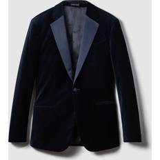 Reiss Smoking-Sakko ACE Regular Fit aus Samt DUNKELBLAU