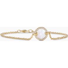 Bracelets David Yurman Petite DY Elements Center Station Chain Bracelet in 18K Yellow Gold with Mother of Pearl and Diamonds Mother Of Pearl One Size