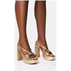 Public Desire Kenya Gold Knot Front Platform Heels gold US 41
