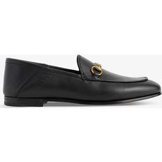 Gucci Women Low Shoes Gucci Womens Nero Brixton Round-toe Leather Loafers Eur Women