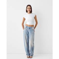 Bershka Unisex Jeans Bershka – Ljusblå baggy jeans slouchy modell och smutsig tvätt