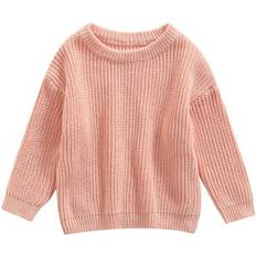 Knitted Sweaters Nituyy Sold by: Maemukilabe, Nituyy Autumn Winter Warm Newborn Baby Solid Color O-Neck Sweater Infant Girl Boy Loose Fit Long Sleeve Knitted Pullover Tops