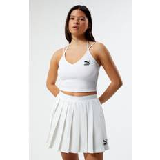 Puma Tank Tops Puma Womens Classics Ribbed Crop Womens White