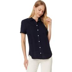 Linen - Women Shirts Tommy Hilfiger Women's Camp Short-Sleeve Shirt Sky Capt