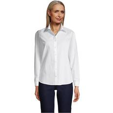 Lands' End XXL Shirts Lands' End Womens LS No Iron Button Front Shirt White Petite