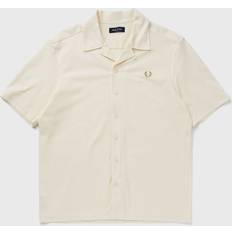 Man - Mesh Shirts Fred Perry Mens Woven Mesh Revere Collar Shirt Ecru