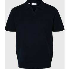 Polo Skjorter Selected Homme Strikket Polo Blå