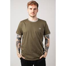 Fred Perry T-shirts Fred Perry Men's Twin Tipped T-Shirt Uniform Green/Snow White/Light Ice