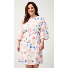 Zizzi Klänningar Zizzi Klänning caCathrine 1/2 Blk Dress Vit