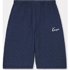 Kenzo Men Shorts Kenzo Weave' Embroidered Oversized Short Blue Black Mens