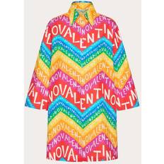 Valentino Multifärgade Klänningar Valentino CHEVRON POPELINE SHORT DRESS Wo MULTICOLOUR
