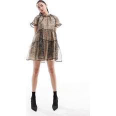 Sister Jane Sister Jane – Leopardmönstrad miniklänning jacquard-Brown