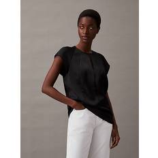 Calvin Klein Dame Bluser Calvin Klein Relaxed Shiny Blouse Black
