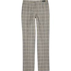 Gucci Men Trousers Gucci Checked Linen and Wool-blend Trousers Grey