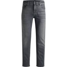 BOSS Regular-fit jeans in grey stretch denim