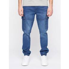 Crosshatch Malimore Cargo Cuff Jeans Stone Wash