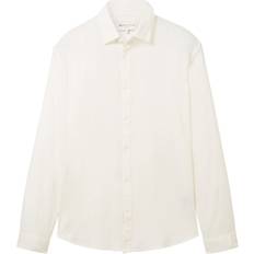 Wool Shirts Tom Tailor Long Sleeve Shirt Off White