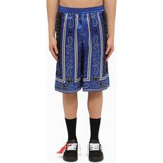 Multikleur Shorts Off-White Nautical Blue Viscose Shorts - Blue