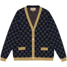 Polyamide Cardigans Gucci GG Cotton Lame Cardigan - Blue/Gold