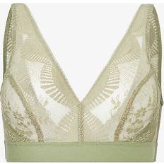 Silke BH-er Wacoal Womens Silk Green Sensual Plunge-neck Stretch-lace Bralette